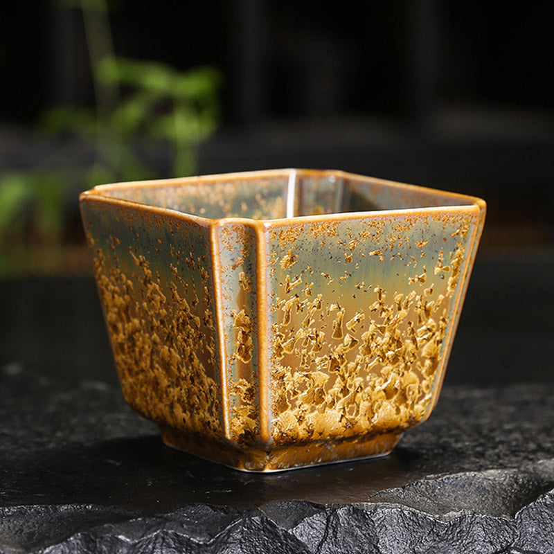 Tasse à thé chinoise en céramique marron colorée, taille 210 ml