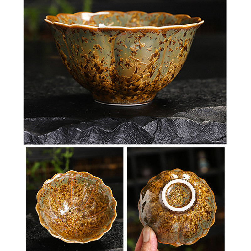 Tasse à thé chinoise en céramique marron colorée, taille 210 ml