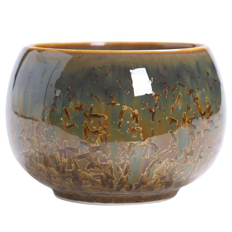 Tasse à thé chinoise en céramique marron colorée, taille 210 ml