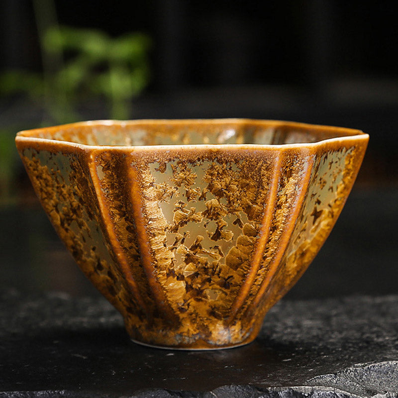 Tasse à thé chinoise en céramique marron colorée, taille 210 ml