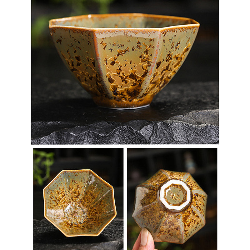 Tasse à thé chinoise en céramique marron colorée, taille 210 ml