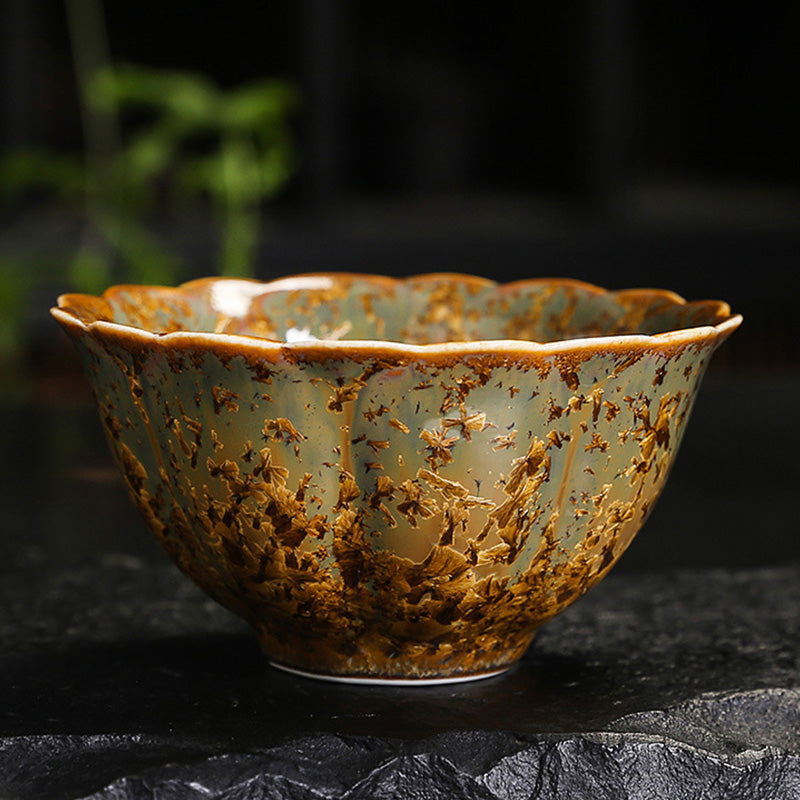 Tasse à thé chinoise en céramique marron colorée, taille 210 ml