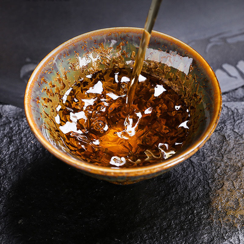 Tasse à thé chinoise en céramique marron colorée, taille 210 ml