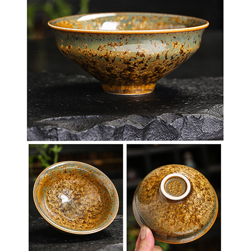 Tasse à thé chinoise en céramique marron colorée, taille 210 ml