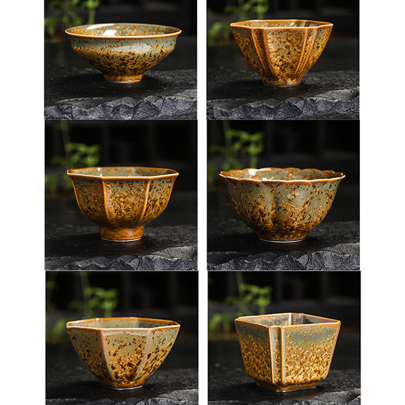 Tasse à thé chinoise en céramique marron colorée, taille 210 ml