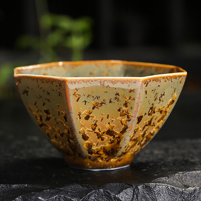 Tasse à thé chinoise en céramique marron colorée, taille 210 ml