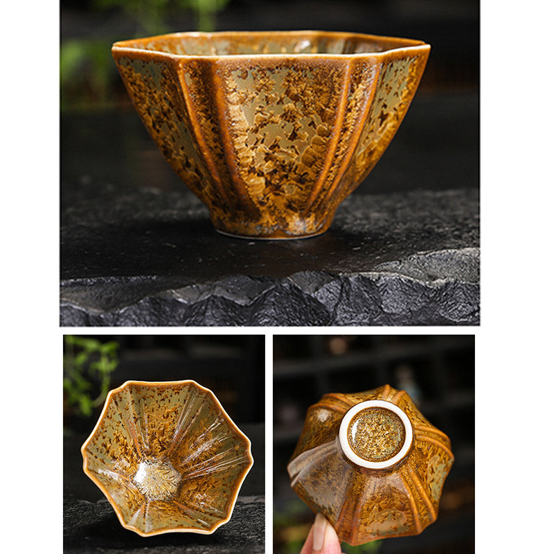 Tasse à thé chinoise en céramique marron colorée, taille 210 ml