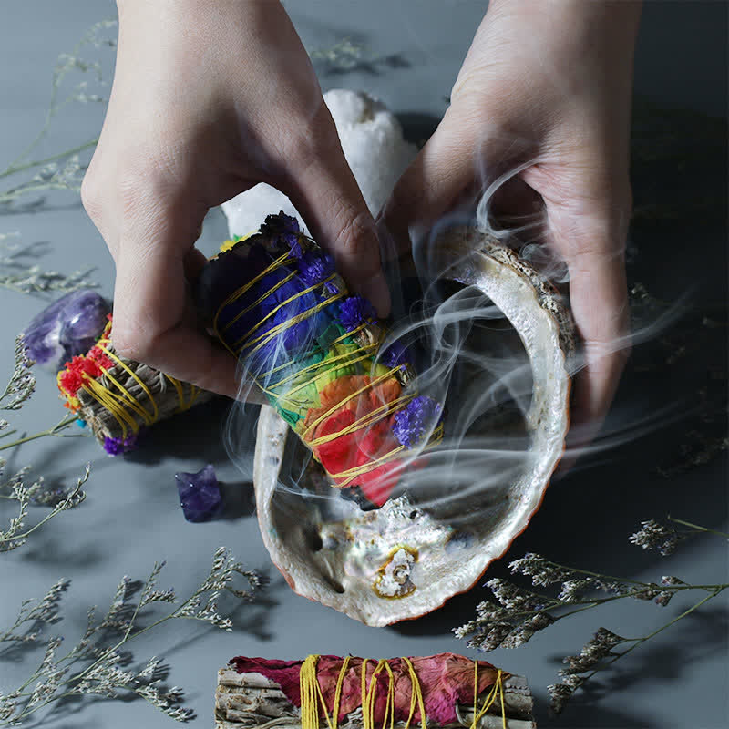 Ensemble de bâtonnets de purification colorés à base de marguerites et de roses rouges pour le nettoyage de la maison