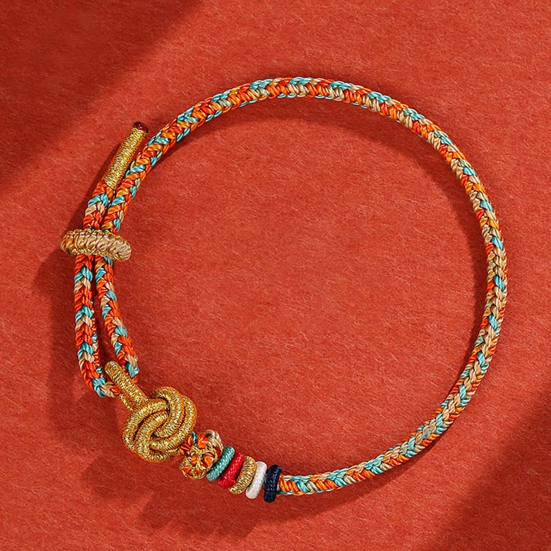 Bracelet de protection coloré en corde de Dunhuang pour l'équilibre spirituel