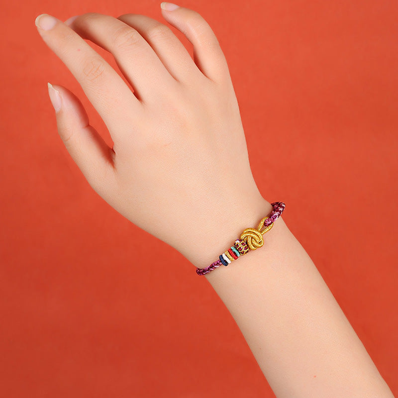 Bracelet de protection coloré en corde de Dunhuang pour l'équilibre spirituel