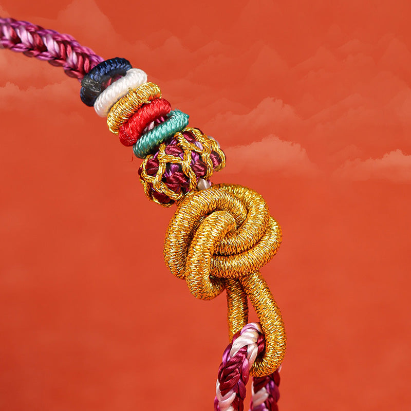 Bracelet de protection coloré en corde de Dunhuang pour l'équilibre spirituel