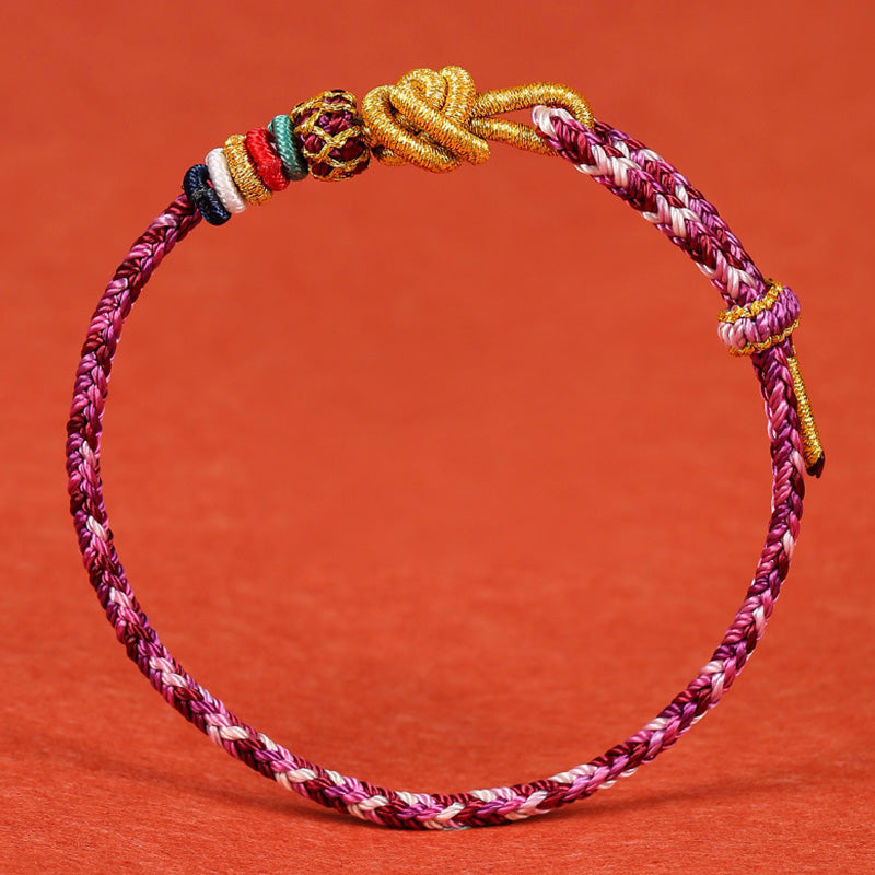 Bracelet de protection coloré en corde de Dunhuang pour l'équilibre spirituel