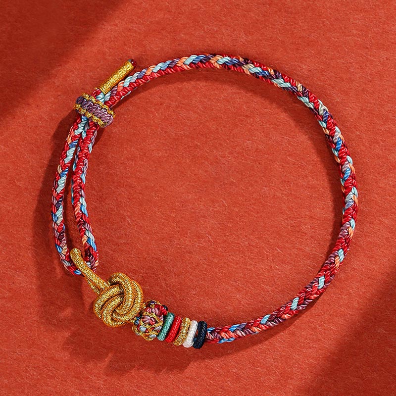 Bracelet de protection coloré en corde de Dunhuang pour l'équilibre spirituel