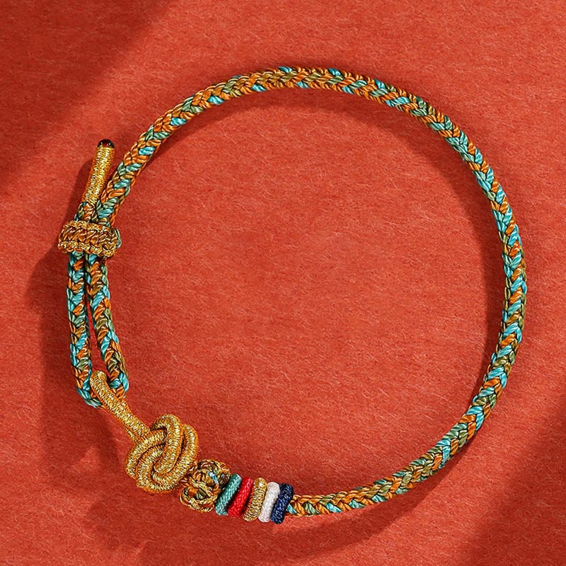 Bracelet de protection coloré en corde de Dunhuang pour l'équilibre spirituel
