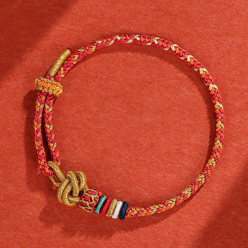 Bracelet de protection coloré en corde de Dunhuang pour l'équilibre spirituel