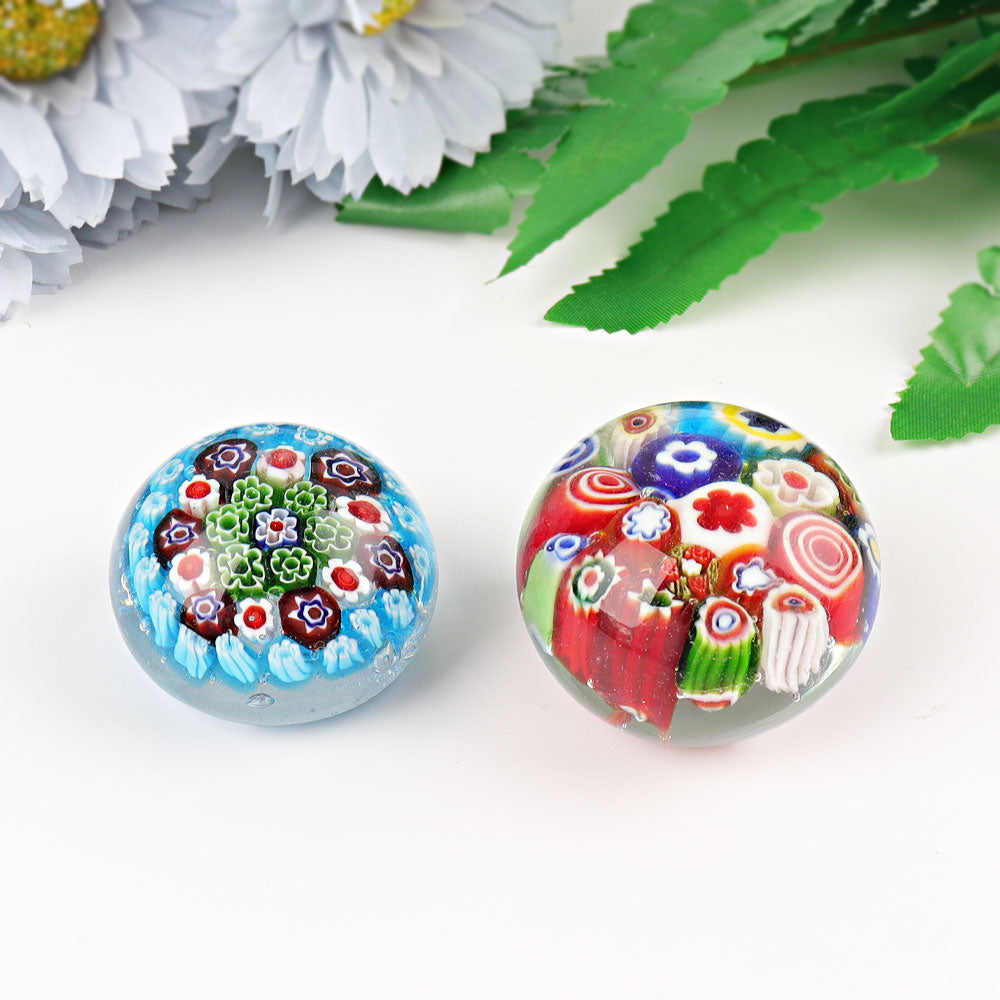 Colorful Glaze Ball with Inner Flower, 1.6-Inch Decorative Crystal Sphere