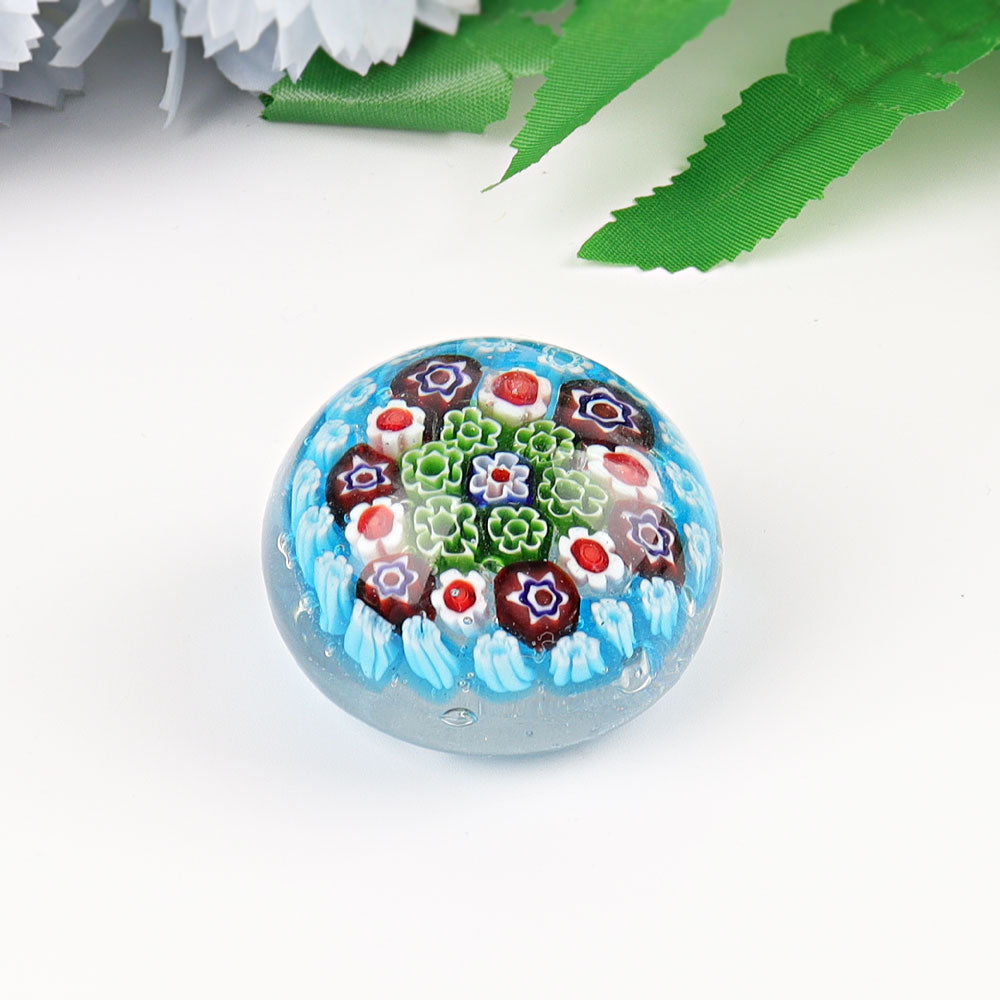 Colorful Glaze Ball with Inner Flower, 1.6-Inch Decorative Crystal Sphere