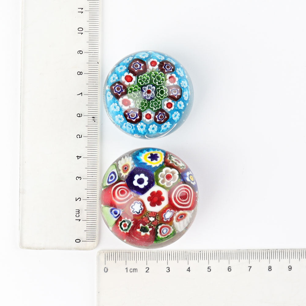 Colorful Glaze Ball with Inner Flower, 1.6-Inch Decorative Crystal Sphere