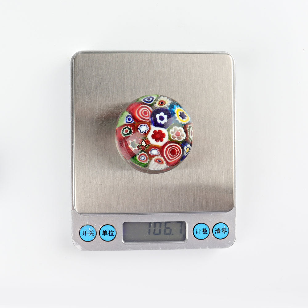 Colorful Glaze Ball with Inner Flower, 1.6-Inch Decorative Crystal Sphere