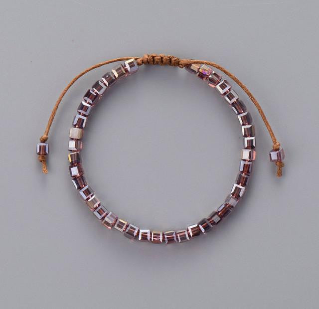 Bracelet d'amitié en cristal irisé coloré