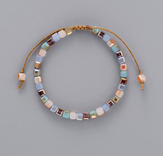 Bracelet d'amitié en cristal irisé coloré