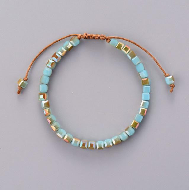 Bracelet d'amitié en cristal irisé coloré