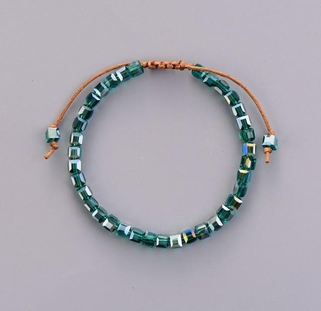 Bracelet d'amitié en cristal irisé coloré
