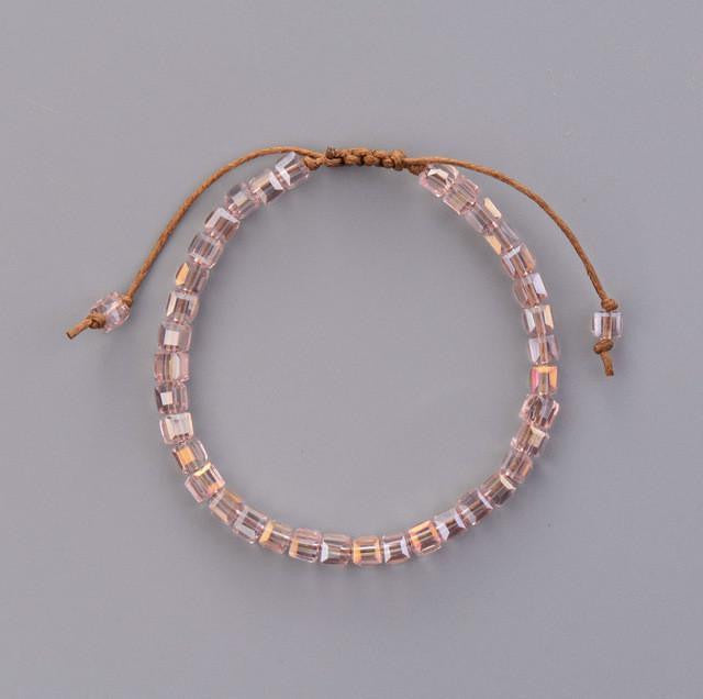 Bracelet d'amitié en cristal irisé coloré