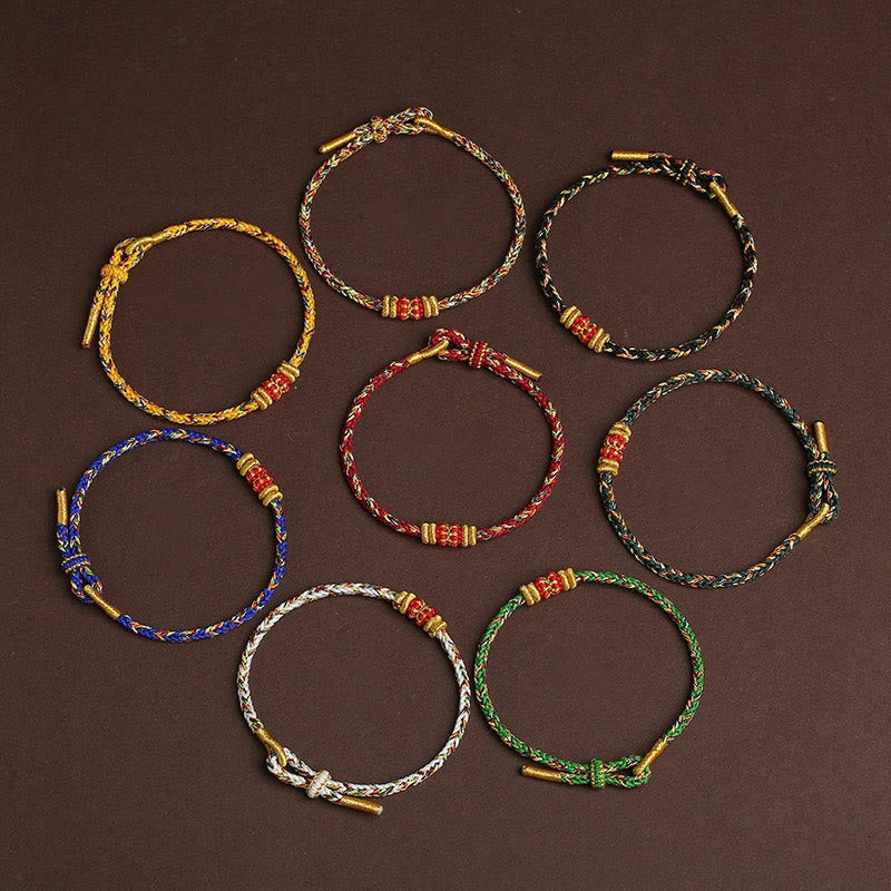 Bracelet spirituel coloré avec nœud King Kong pour la chance et la protection