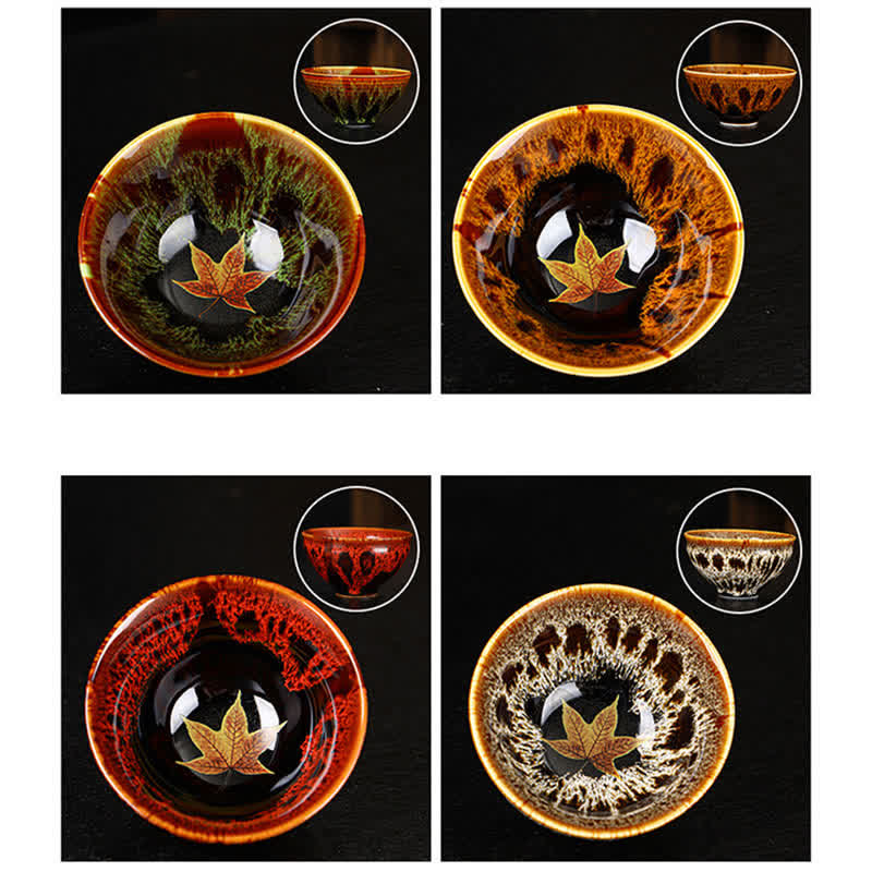 Tasse à thé en céramique colorée en forme de feuille d'érable 110 ml pour un thé réconfortant