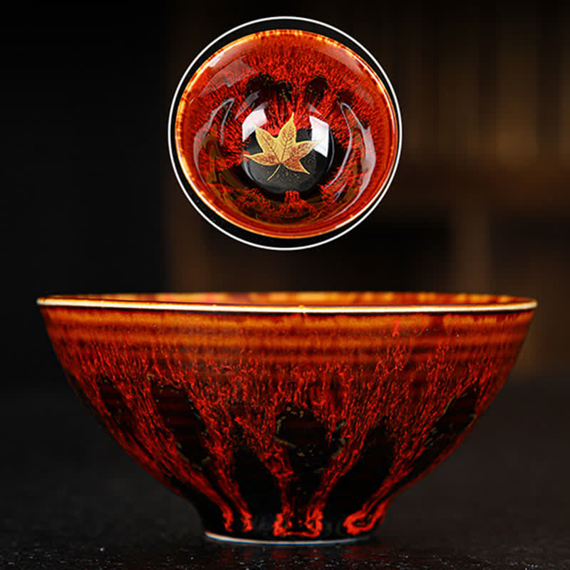 Tasse à thé en céramique colorée en forme de feuille d'érable 110 ml pour un thé réconfortant