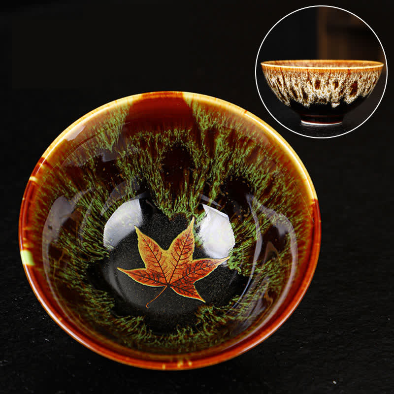 Tasse à thé en céramique colorée en forme de feuille d'érable 110 ml pour un thé réconfortant
