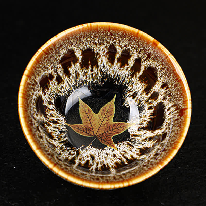 Tasse à thé en céramique colorée en forme de feuille d'érable 110 ml pour un thé réconfortant