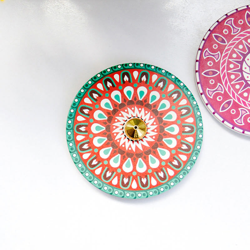 Brûleur d'encens en céramique à motifs colorés 10 cm