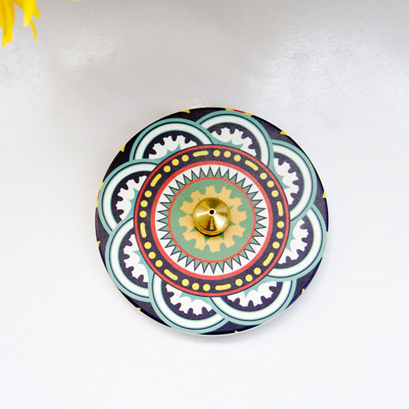 Brûleur d'encens en céramique à motifs colorés 10 cm