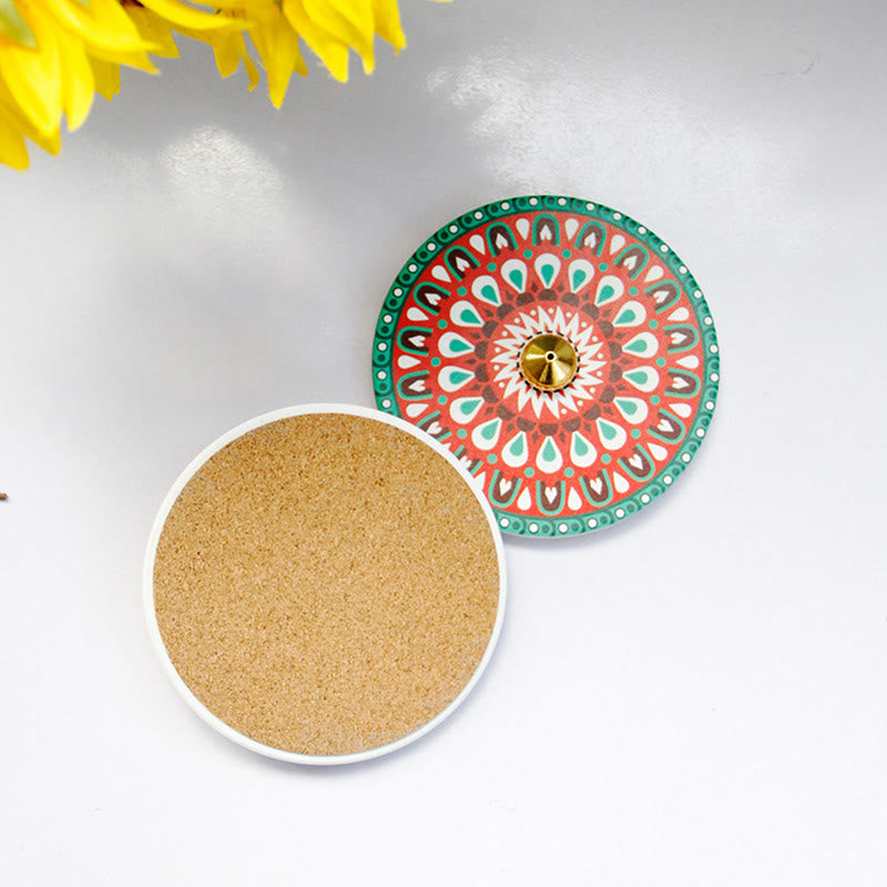 Brûleur d'encens en céramique à motifs colorés 10 cm