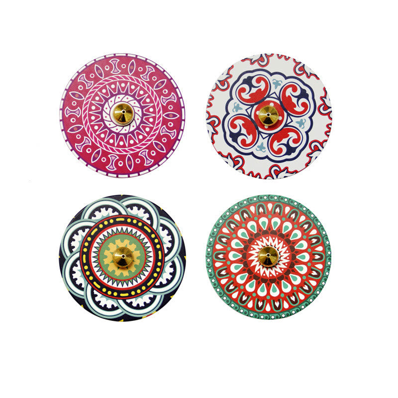 Brûleur d'encens en céramique à motifs colorés 10 cm