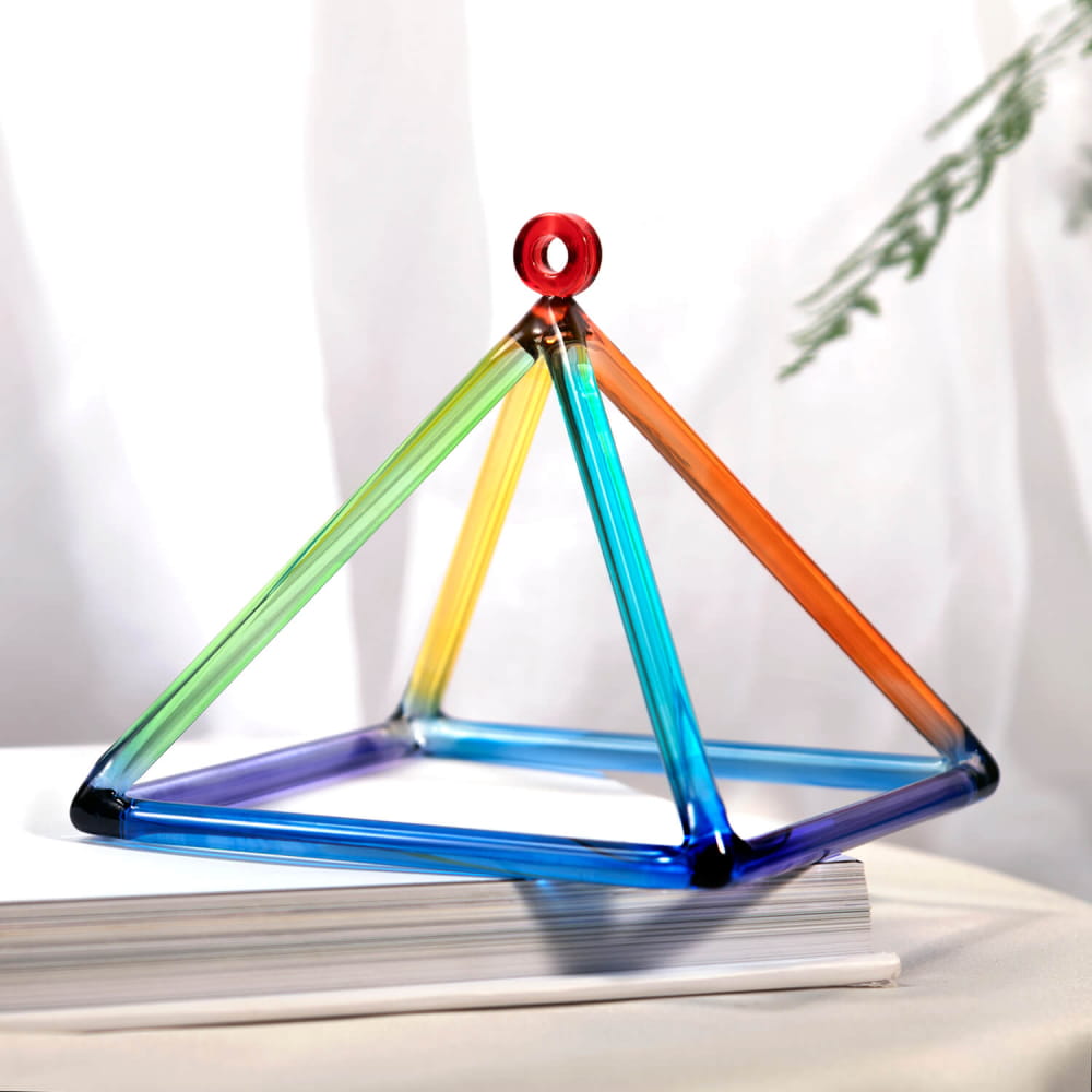 Colorful Quartz Crystal Singing Pyramid for Meditation - pyramid - On sale