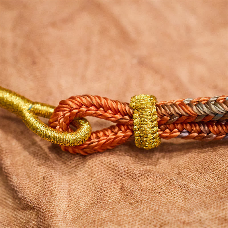 Bracelet spirituel à huit fils et corde colorée avec nœud de paix