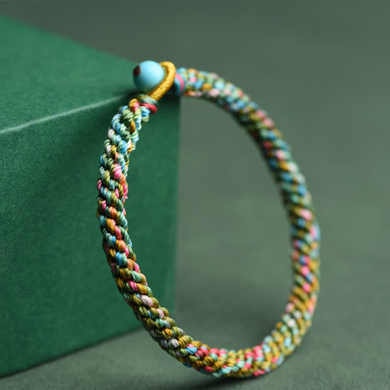 Bracelet porte-bonheur en corde colorée pour enfant et adulte