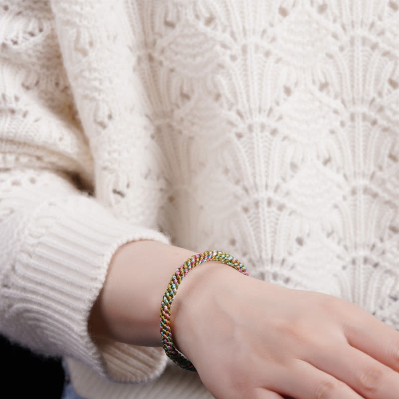 Bracelet porte-bonheur en corde colorée pour enfant et adulte
