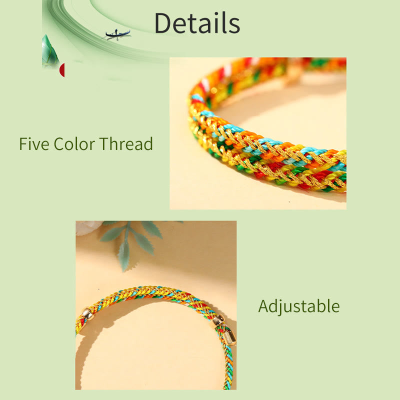 Bracelet porte-bonheur en corde colorée à motif Zongzi pour adultes et enfants