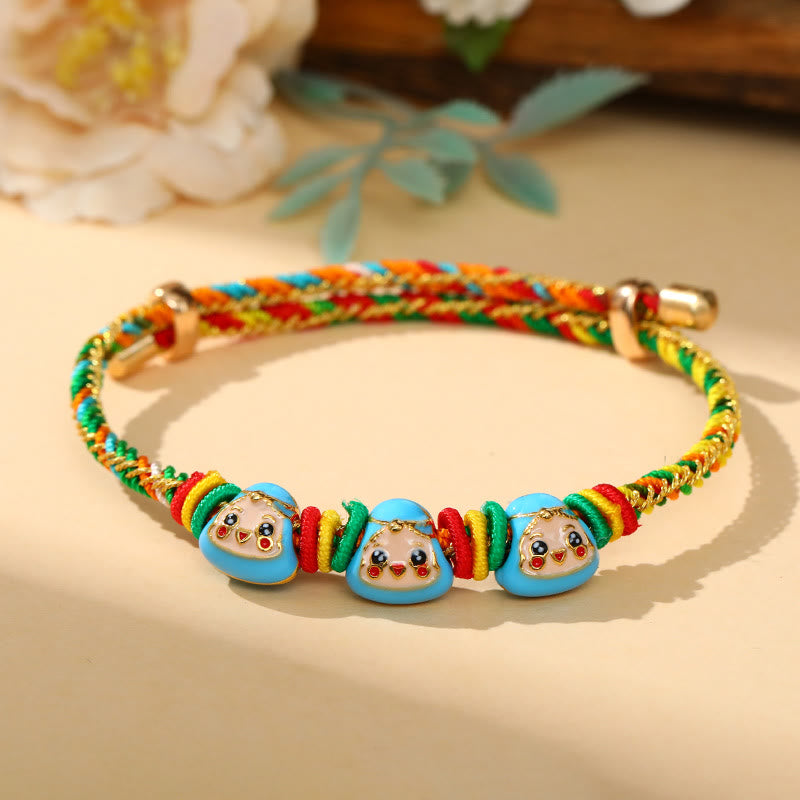 Bracelet porte-bonheur en corde colorée à motif Zongzi pour adultes et enfants