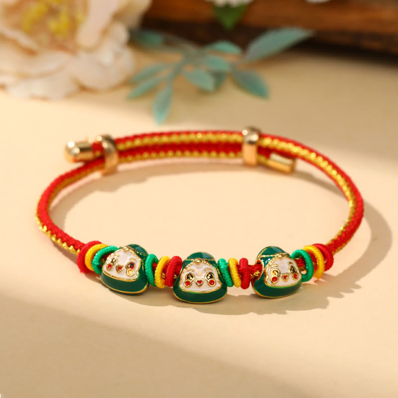 Bracelet porte-bonheur en corde colorée à motif Zongzi pour adultes et enfants