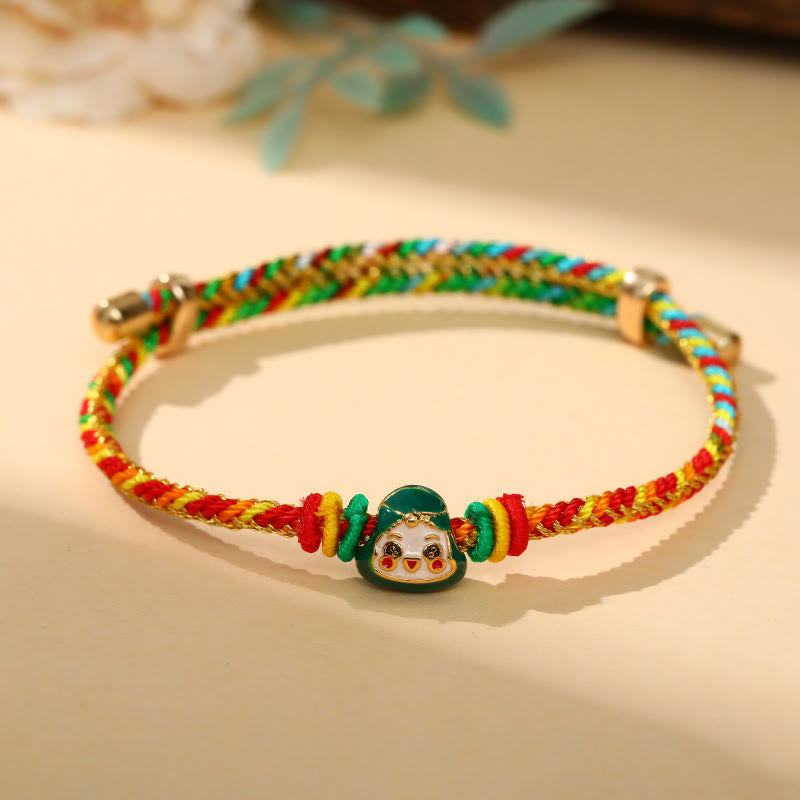 Bracelet porte-bonheur en corde colorée à motif Zongzi pour adultes et enfants