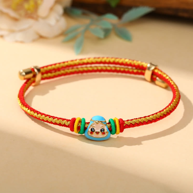 Bracelet porte-bonheur en corde colorée à motif Zongzi pour adultes et enfants