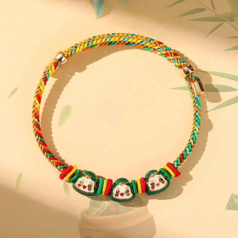 Bracelet porte-bonheur en corde colorée à motif Zongzi pour adultes et enfants