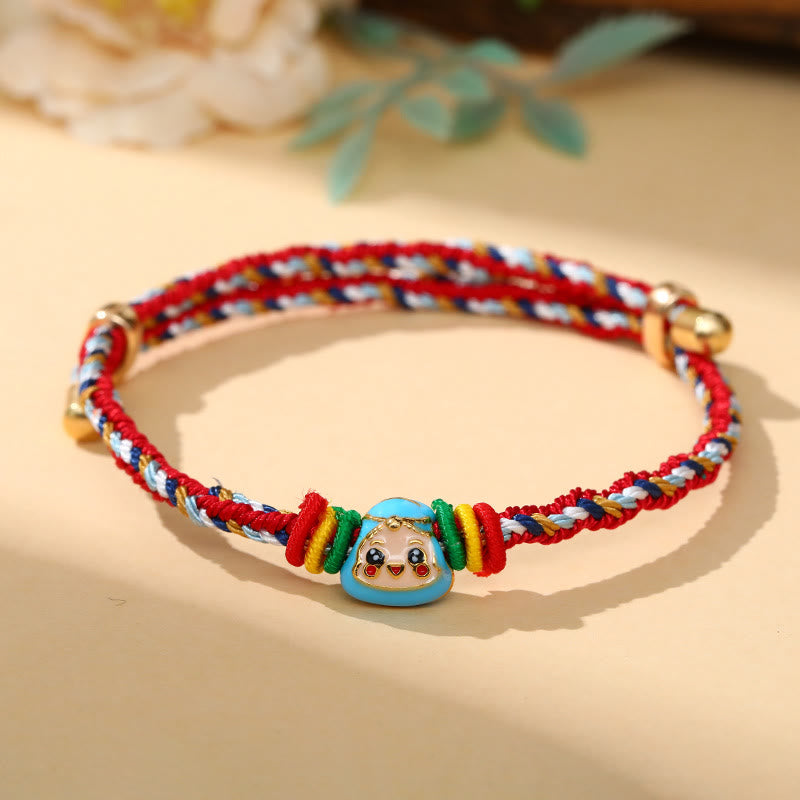 Bracelet porte-bonheur en corde colorée à motif Zongzi pour adultes et enfants