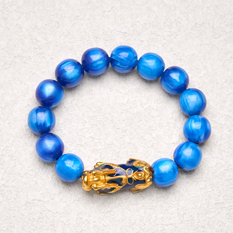 Bracelet PiXiu en saule de mer coloré 12 mm poignet 15-18 cm unisexe