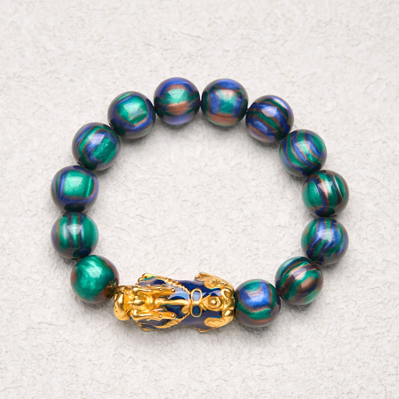 Bracelet PiXiu en saule de mer coloré 12 mm poignet 15-18 cm unisexe